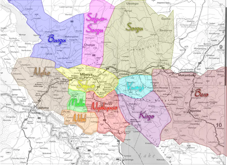Mbeya area map